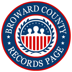 A round red, white, and blue logo with the words 'Broward County Records Page' for the state of Florida.